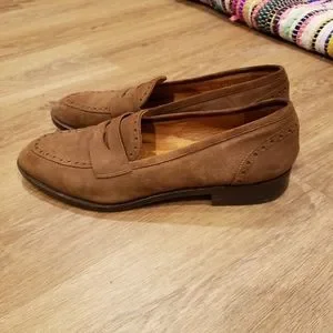 Polo Ralph Lauren Brown Suede Loafers Bench Made in Italy sz 11. Polo Ralph Lauren leather crest embossed | Mercari main image 4